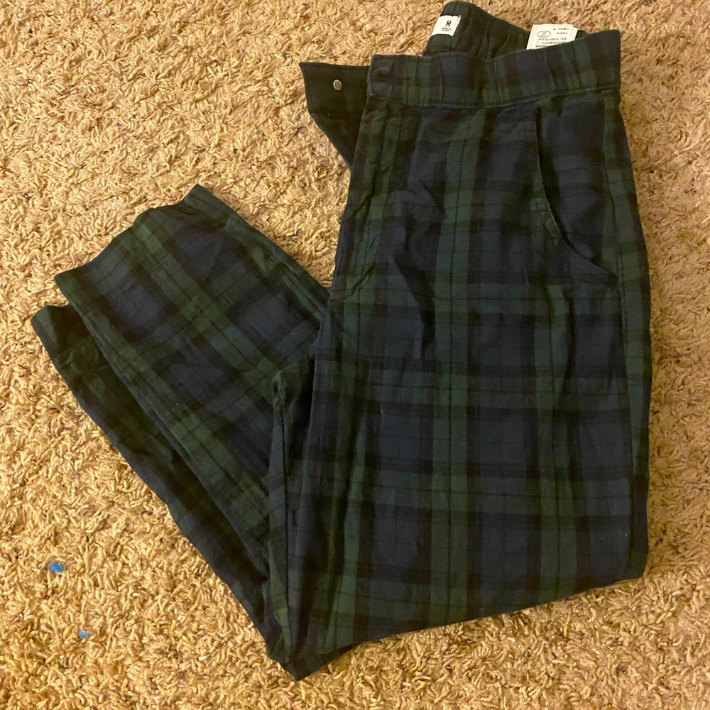 Hollister blue/green plaid trousers